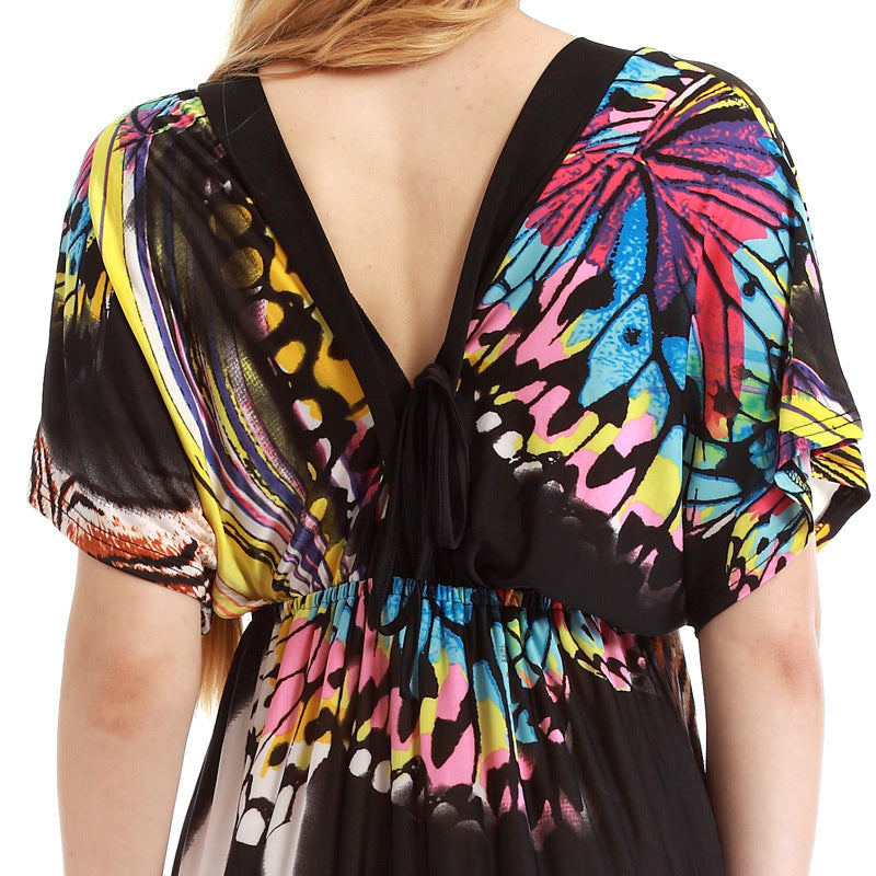 ELLA | Robe longue papillon flatteuse pour le ventre