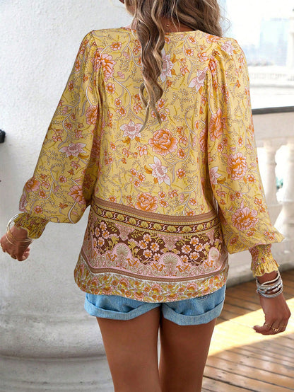 ZOEY | Chemisier à smocks fleuris