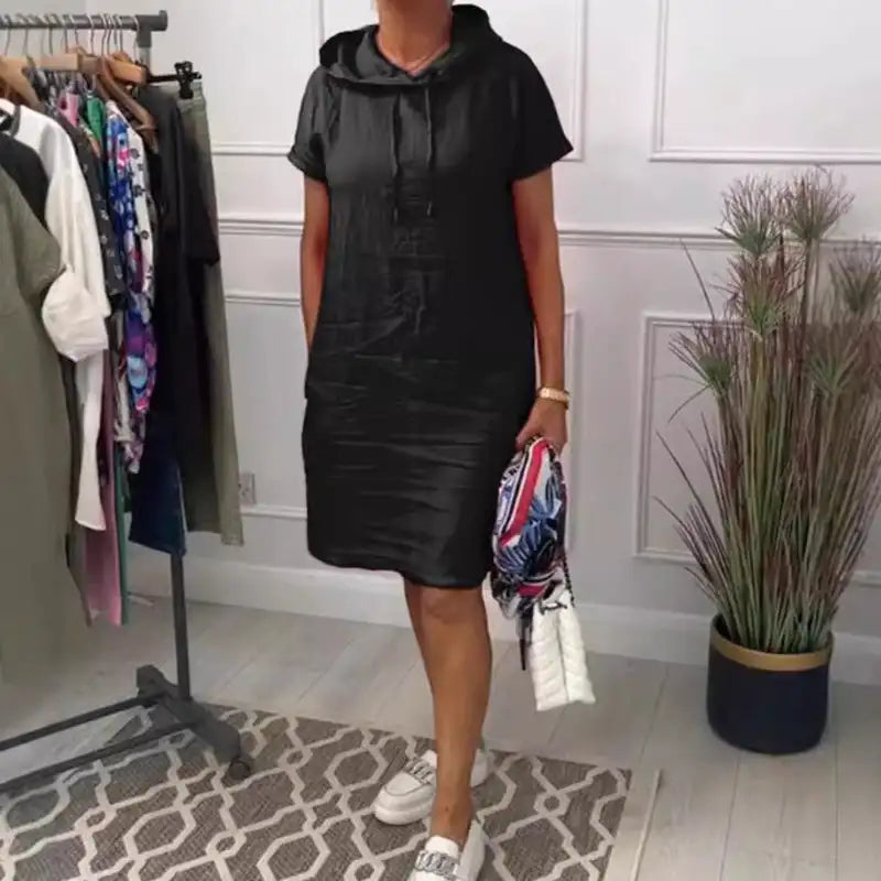 NICOLE | Robe décontractée ample à capuchon