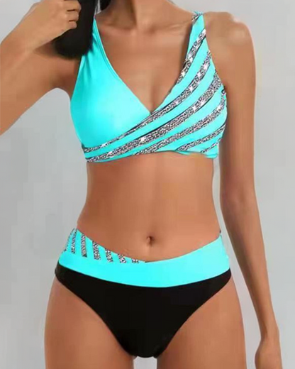 Mona - Bikini Imprimé en Teintes Chaudes