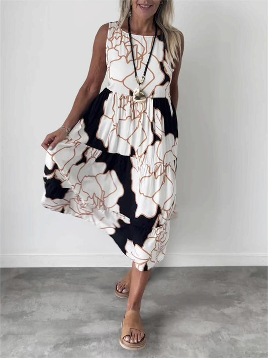 NADINE | Robe fluide à imprimé fleuri, idéale au quotidien