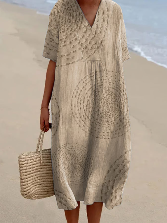 Arielle | Robe ample à broderies circulaires