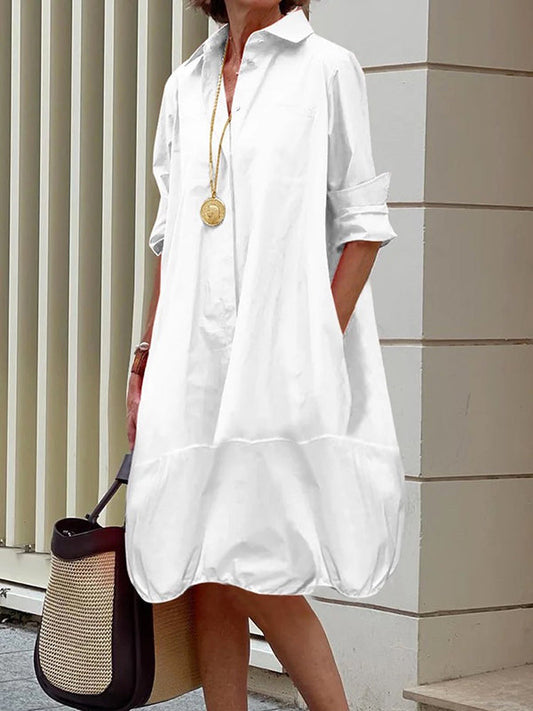 SYLVIE | Robe chemise à manches longues