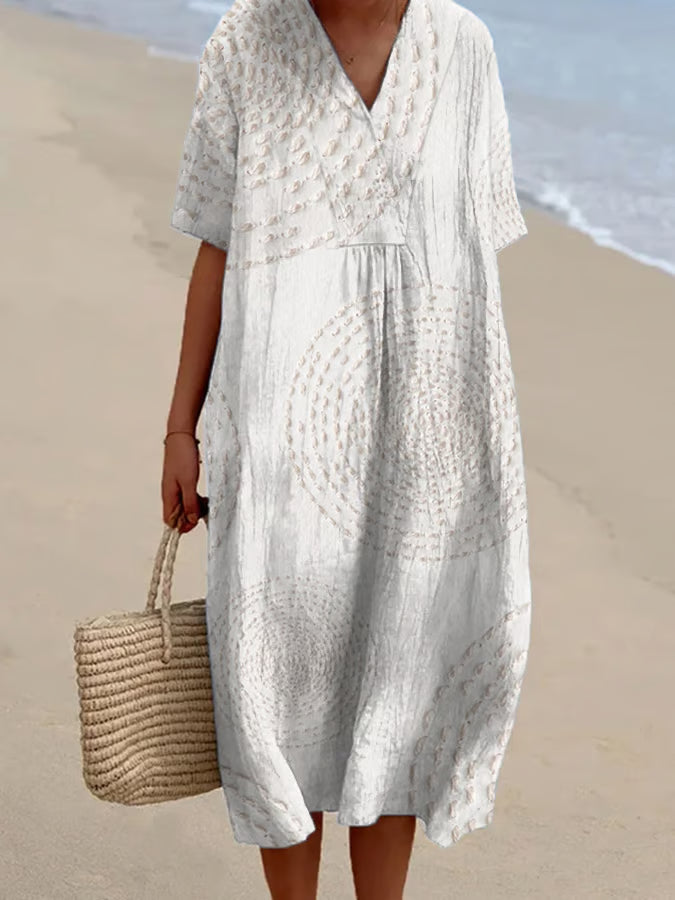 Arielle | Robe ample à broderies circulaires